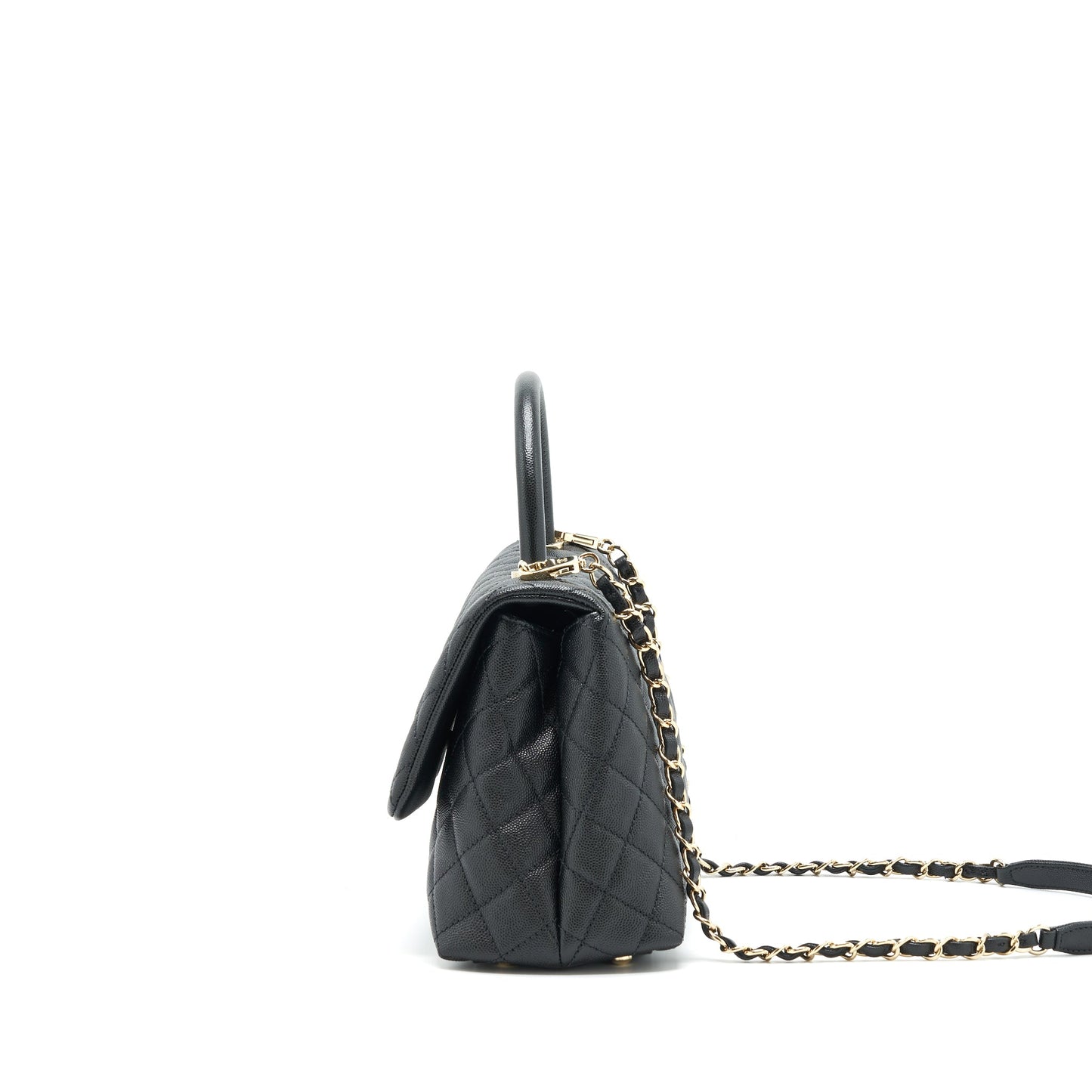 Chanel Medium Coco Handle Caviar Black L