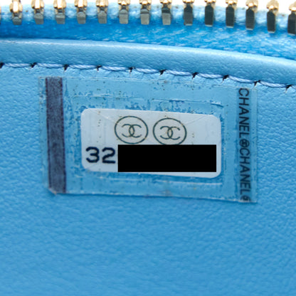 Chanel 22s Letter Top Handle Long Vanity Caviar Blue