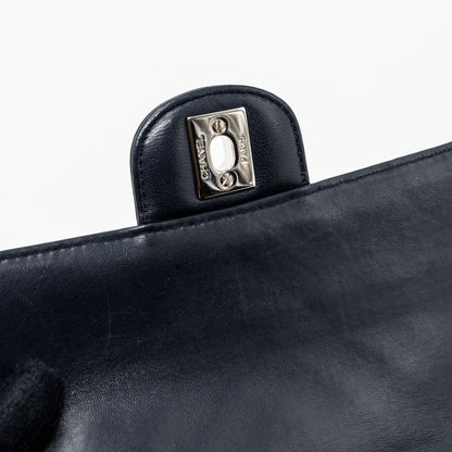 Chanel mini rectangular flap bag chevron lambskin navy