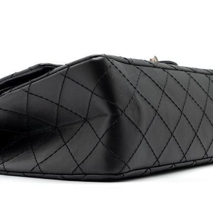 CHANEL 2.55 SMALL REISSUE FLAP  BAG AGED CALFSKIN BLACK RUTHENIUM HARDWARE