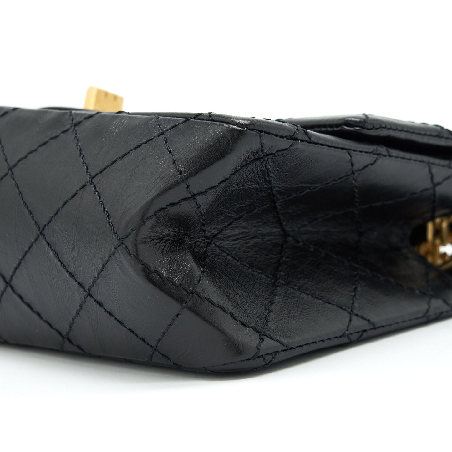 Chanel Mini 2.55 Reissue Flap Bag Aged Calfskin Black Brushed