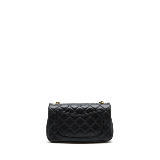 Chanel 22C pearl crush mini Rectangular Lambskin Black
