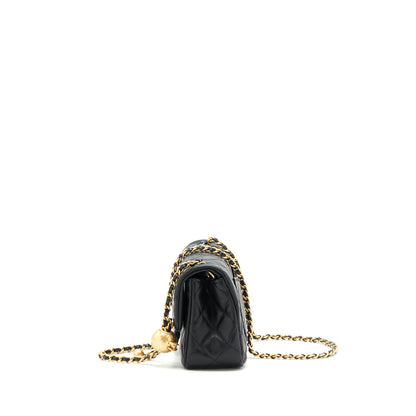 Chanel 22C pearl crush mini Rectangular Lambskin Black