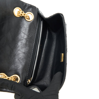 Chanel Mini 2.55 Reissue Flap Bag Aged Calfskin Black Brushed