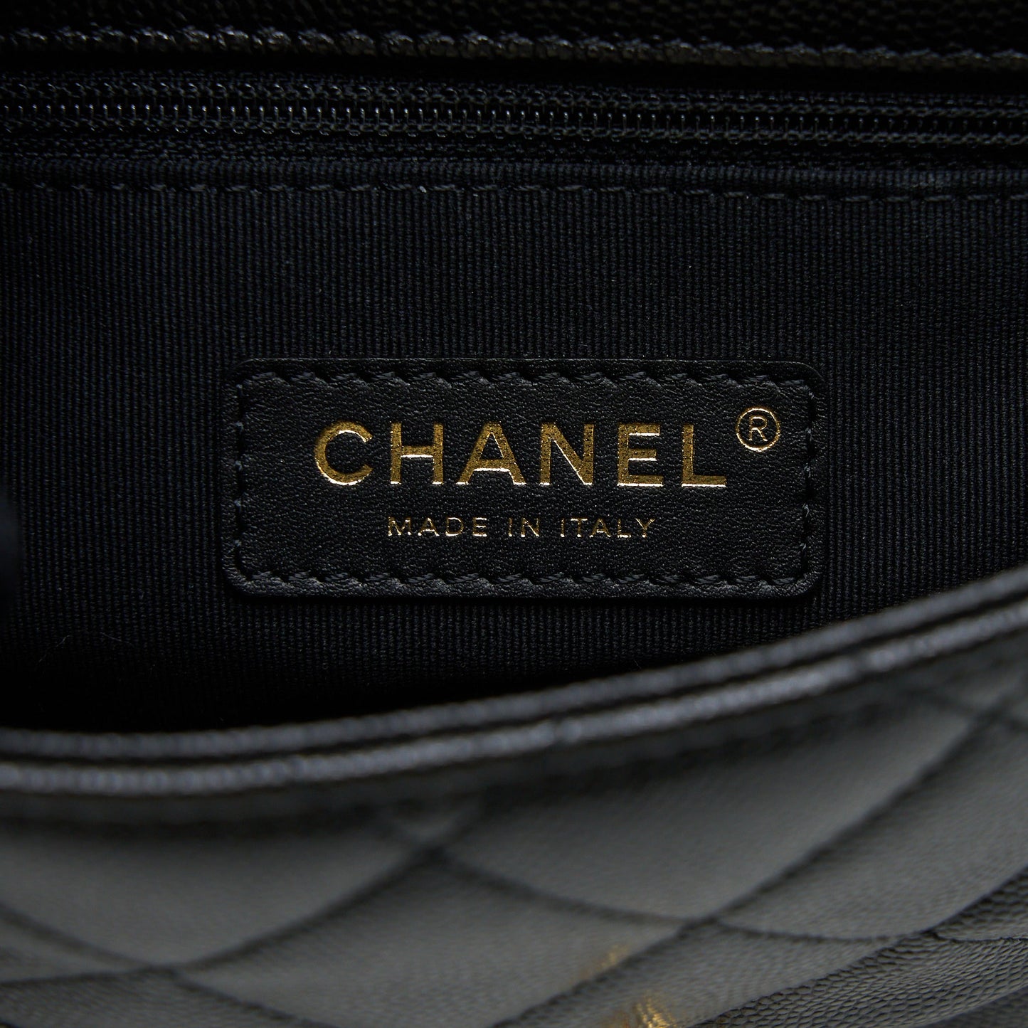 Chanel 23C Mini Flap Bag with CC Logo Chain Grained Calfskin Black  (Microchip)