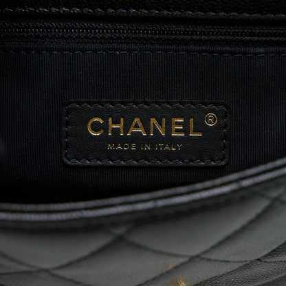 Chanel 23C Mini Flap Bag with CC Logo Chain Grained Calfskin Black  (Microchip)
