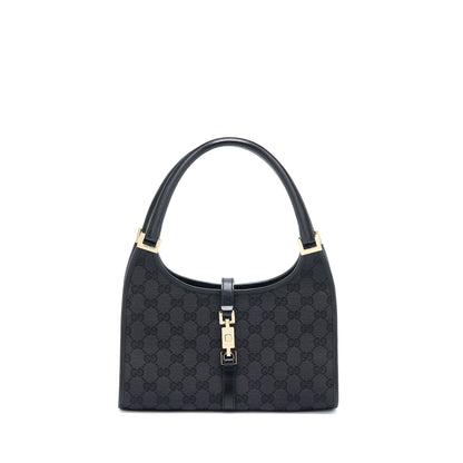 Gucci Vintage Jackie Bag GG Printed Canvas Black