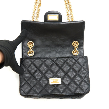 Chanel Mini 2.55 Reissue Flap Bag Aged Calfskin Black Brushed