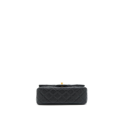 Chanel 22C pearl crush mini Rectangular Lambskin Black