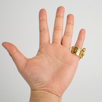 Saint Laurent Rive Gauche Arty Ring Gold and White