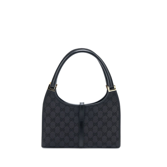 Gucci Vintage Jackie Bag GG Printed Canvas Black