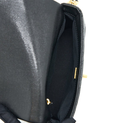Chanel 23C Mini Flap Bag with CC Logo Chain Grained Calfskin Black  (Microchip)