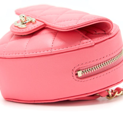 Chanel 22S Heart Belt Bag Lambskin Pink L