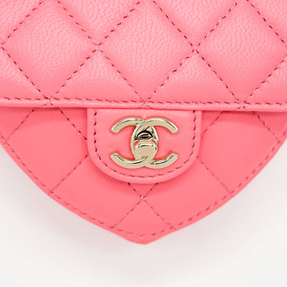 Chanel 22S Heart Belt Bag Lambskin Pink L