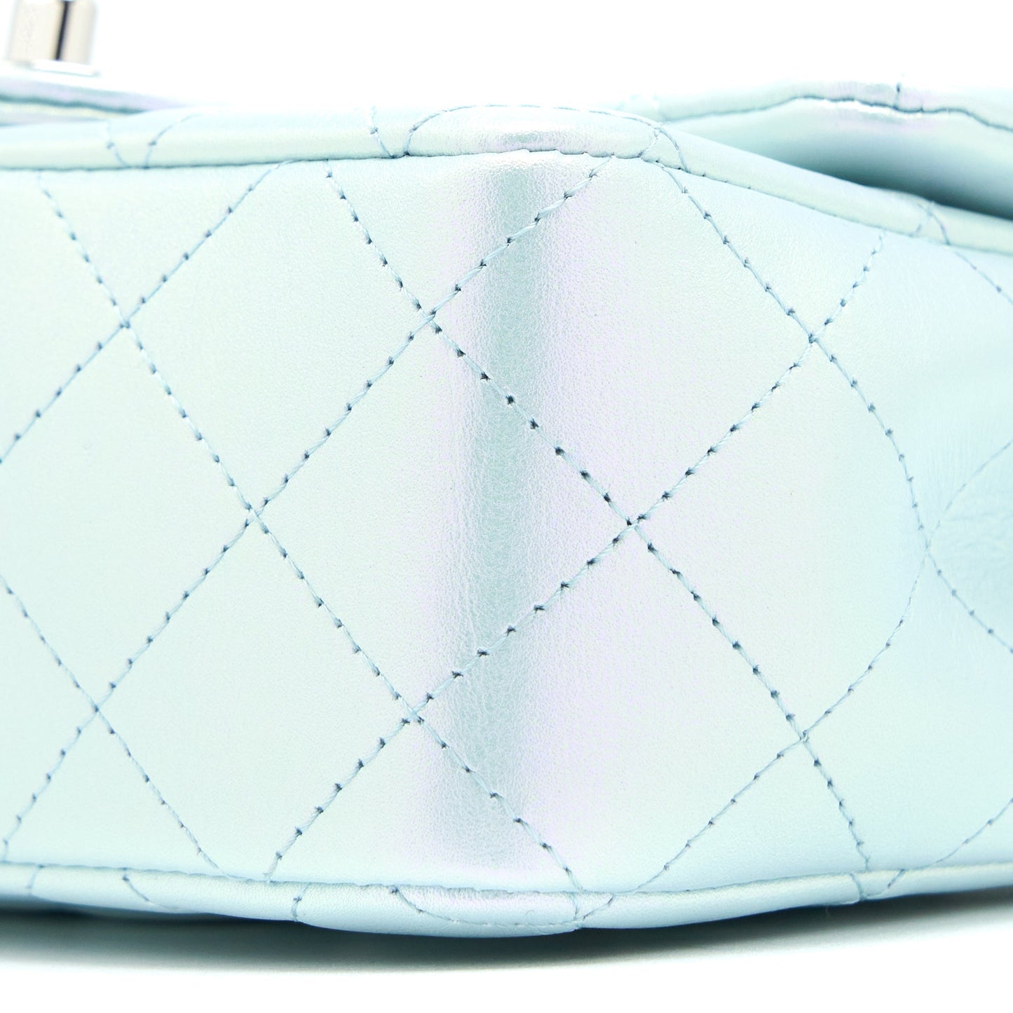 Chanel 21K Mini Rectangular Flap Bag Calfskin Iridescent Light Blue  (Microchip)