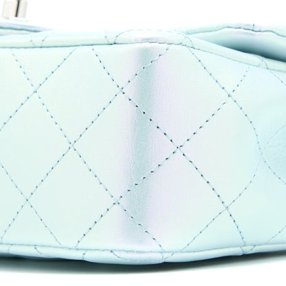 Chanel 21K Mini Rectangular Flap Bag Calfskin Iridescent Light Blue  (Microchip)