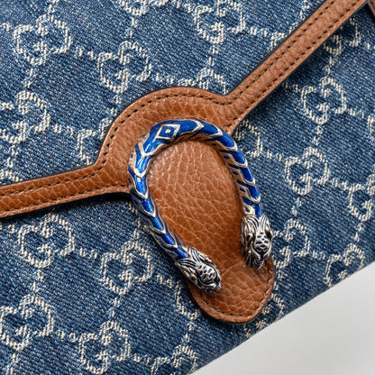 Gucci Dionysus Chain Wallet Bag GG Supreme Denim/Leather Multicolour Hardware