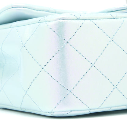 Chanel 21K Mini Rectangular Flap Bag Calfskin Iridescent Light Blue  (Microchip)