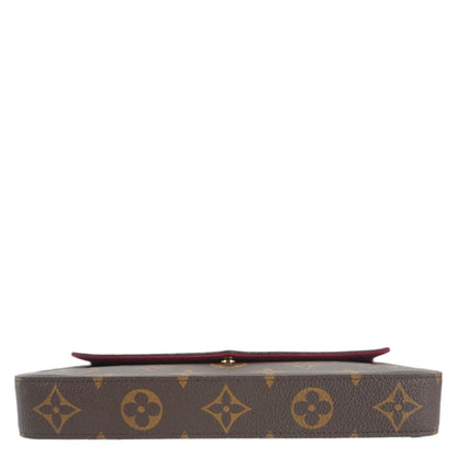 LOUIS VUITTON Felicie Pochette Monogram Canvas Crossbody Bag Brown