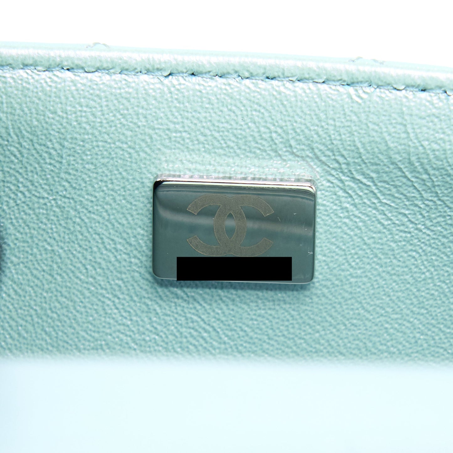 Chanel 21K Mini Rectangular Flap Bag Calfskin Iridescent Light Blue  (Microchip)