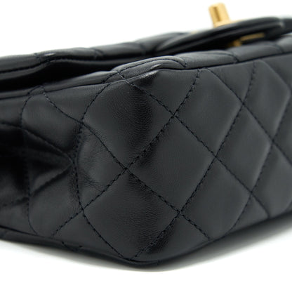Chanel 22C pearl crush mini Rectangular Lambskin Black
