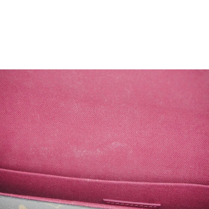 LOUIS VUITTON Felicie Pochette Monogram Canvas Crossbody Bag Brown