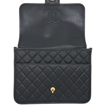 Chanel 22K Large Backpack Caviar Black Brushed  (Microchip)