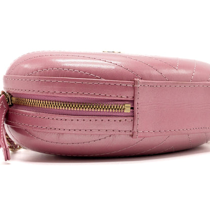 Chanel Oval Chevron Bag Lambskin Pink L