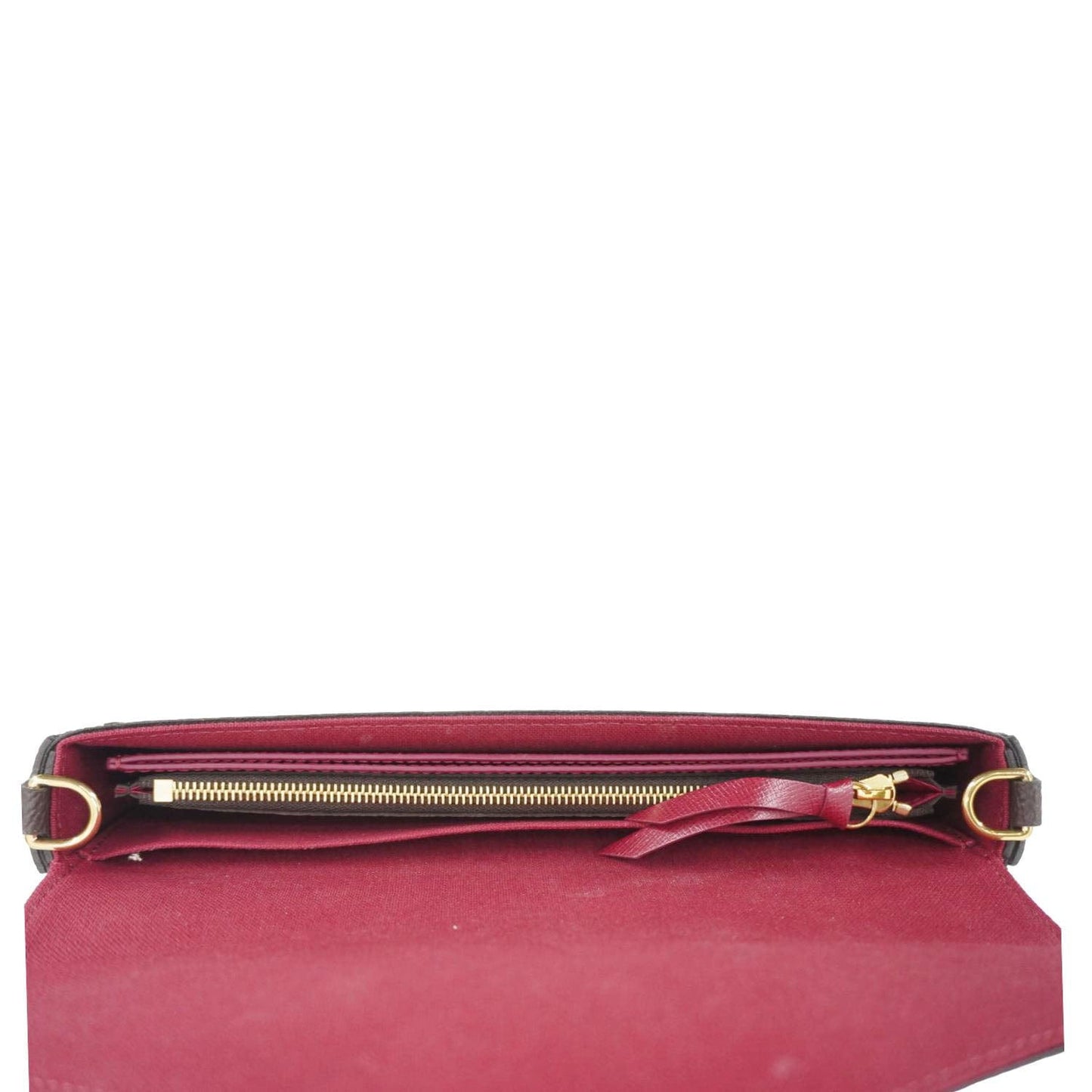 LOUIS VUITTON Felicie Pochette Monogram Canvas Crossbody Bag Brown