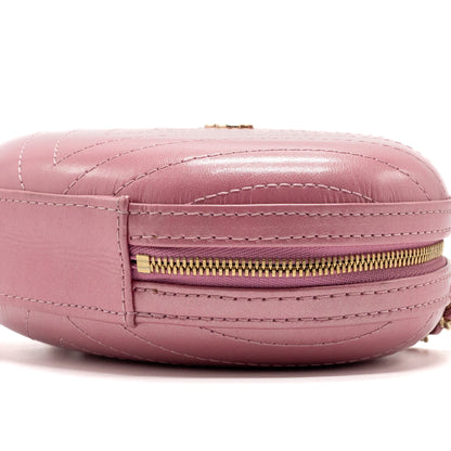 Chanel Oval Chevron Bag Lambskin Pink L