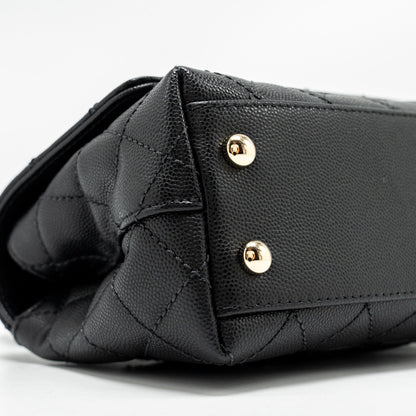 Chanel Mini Coco Handle Caviar Black L (Microchip)