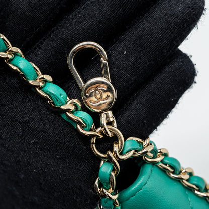 Chanel Small Moon Hobo Lambskin Green L (microchip)