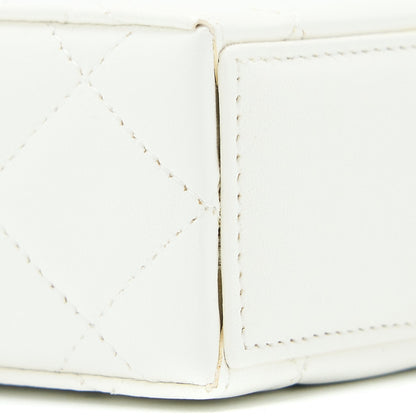 Chanel 22P Quilted Mini Box Vanity With Chain Lambskin White L