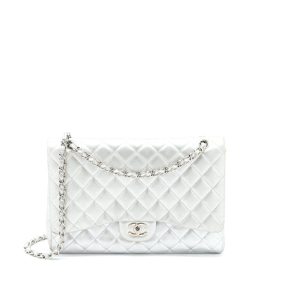 Chanel Maxi Classic Single Flap Bag Lambskin Silver