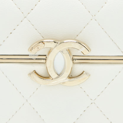 Chanel 22P Quilted Mini Box Vanity With Chain Lambskin White L