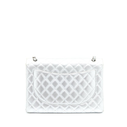 Chanel Maxi Classic Single Flap Bag Lambskin Silver