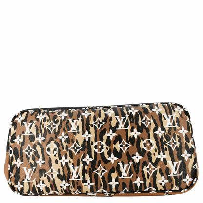 LOUIS VUITTON Neverfull MM Monogram Jungle Shoulder Bag Orange