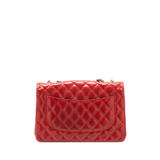 Chanel Classic Jumbo Single Flap Bag Lambskin Red
