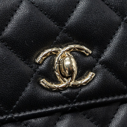 Chanel Mini Trendy CC Wallet On Chain Lambskin Black L (microchip)