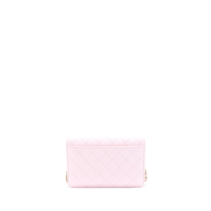 Chanel 2 in 1 Wallet on Chain Caviar Light Pink L