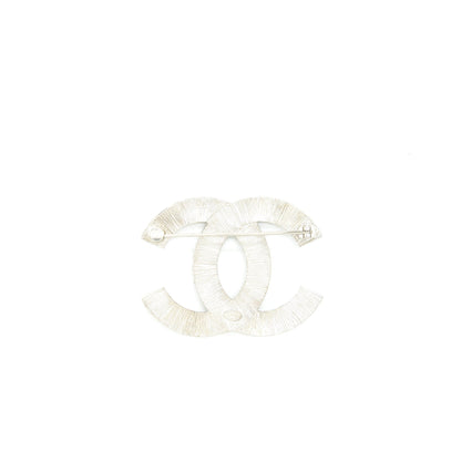 Chanel Metal And Strass Brooch Silver Tone