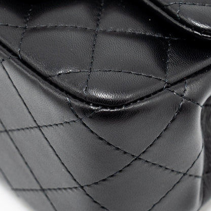 Chanel mini square flap bag lambskin black L (microchip)