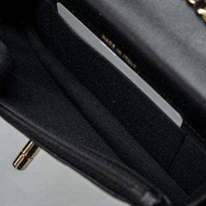 Chanel Mini Trendy CC Wallet On Chain Lambskin Black L (microchip)