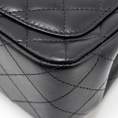 Chanel mini square flap bag lambskin black L (microchip)