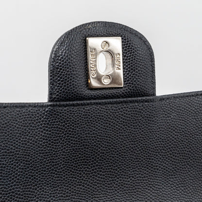 Chanel Mini Rectangular Flap Bag Chevron Caviar Black