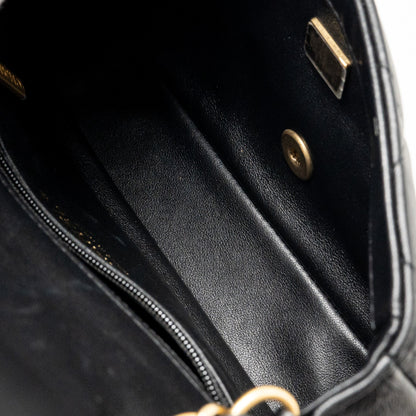 Chanel 22b Heart Chain Flap Bag Lambskin Black (microchip)