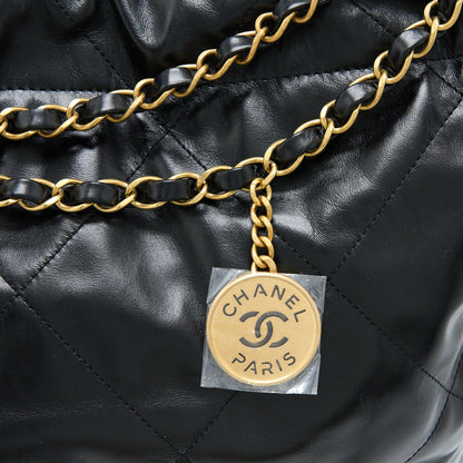 Chanel Medium 22 Bag Shiny Calfskin Black  (Microchip)