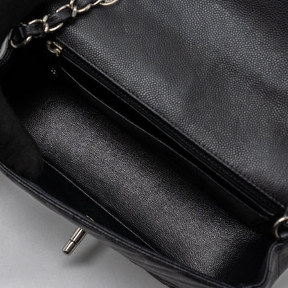 Chanel Mini Rectangular Flap Bag Chevron Caviar Black