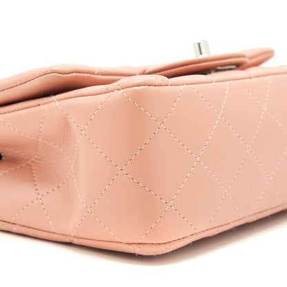 Chanel Mini rectangular Flap bag Lambskin pink