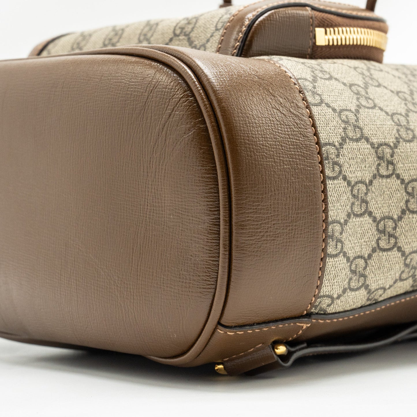 Gucci 1955 Horsebit backpack GG supreme canvas / calfskin brown
